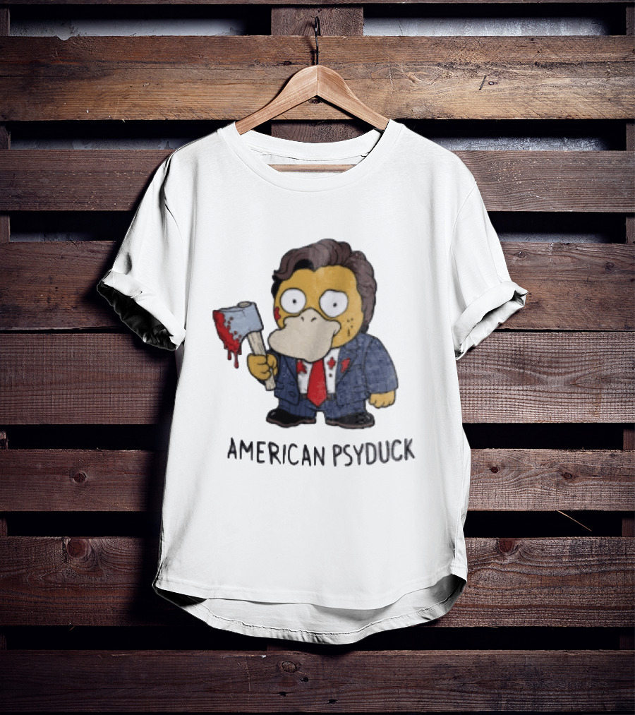 American Psyduck Pokemon Meets Patrick Bateman American Psycho Humor T-Shirt