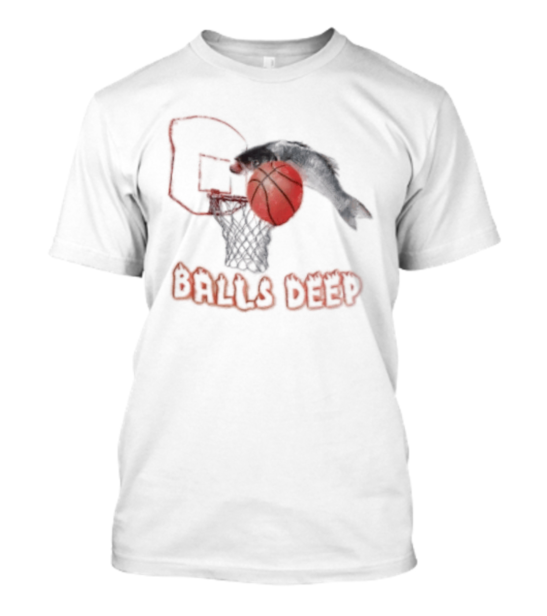 Basketball Hoop Fish Dunk Balls Deep T-Shirt