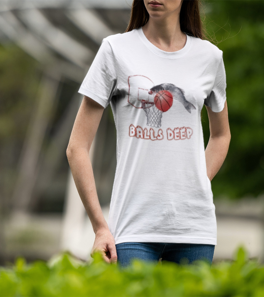 Basketball Hoop Fish Dunk Balls Deep T-Shirt