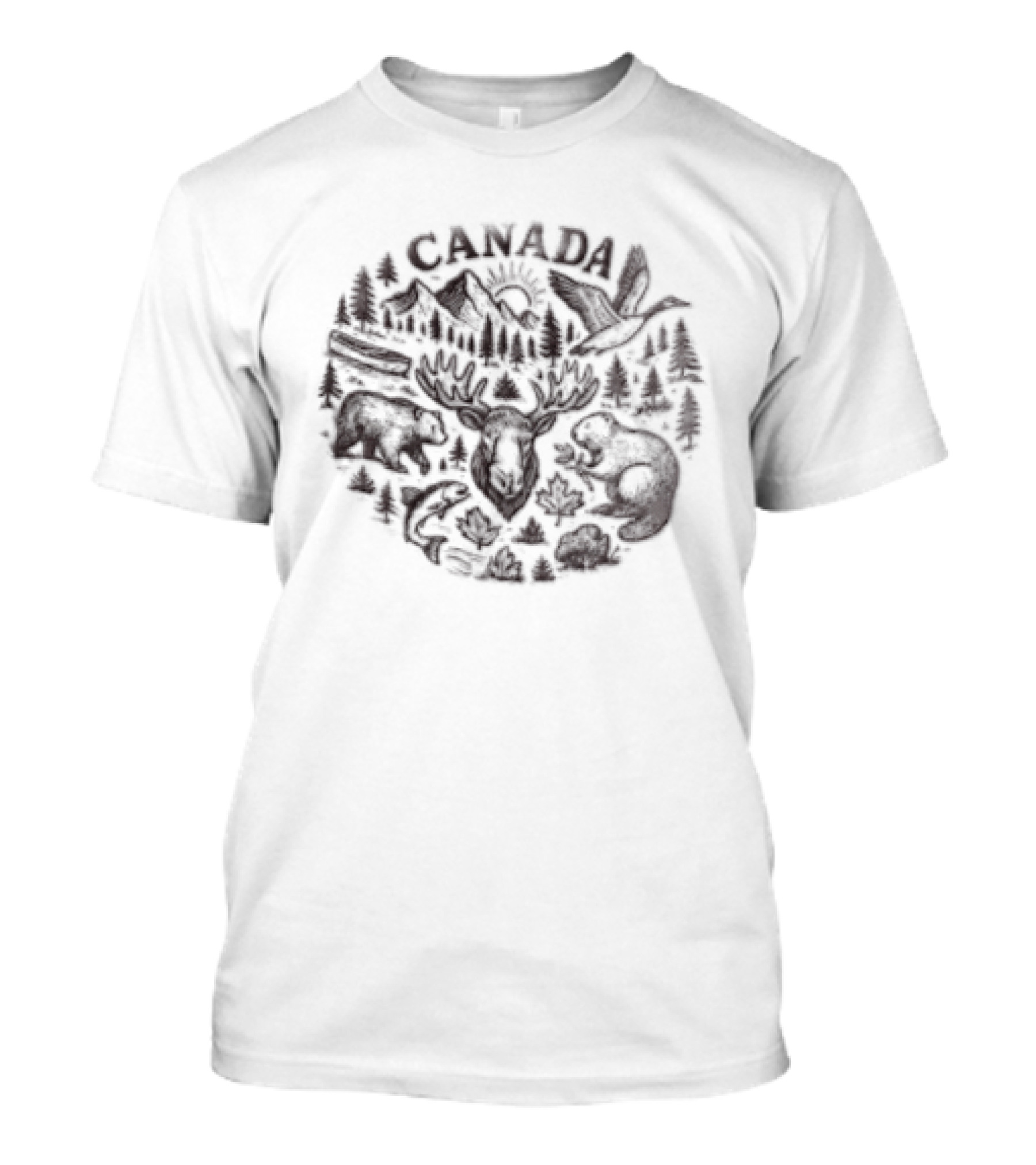 Canada Moose Bear Beaver Goose Wildlife Nature T-Shirt