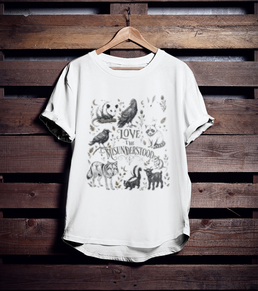 Love The Misunderstood Woodland Creatures Bear Fox Bird Rabbit Squirrel T-Shirt