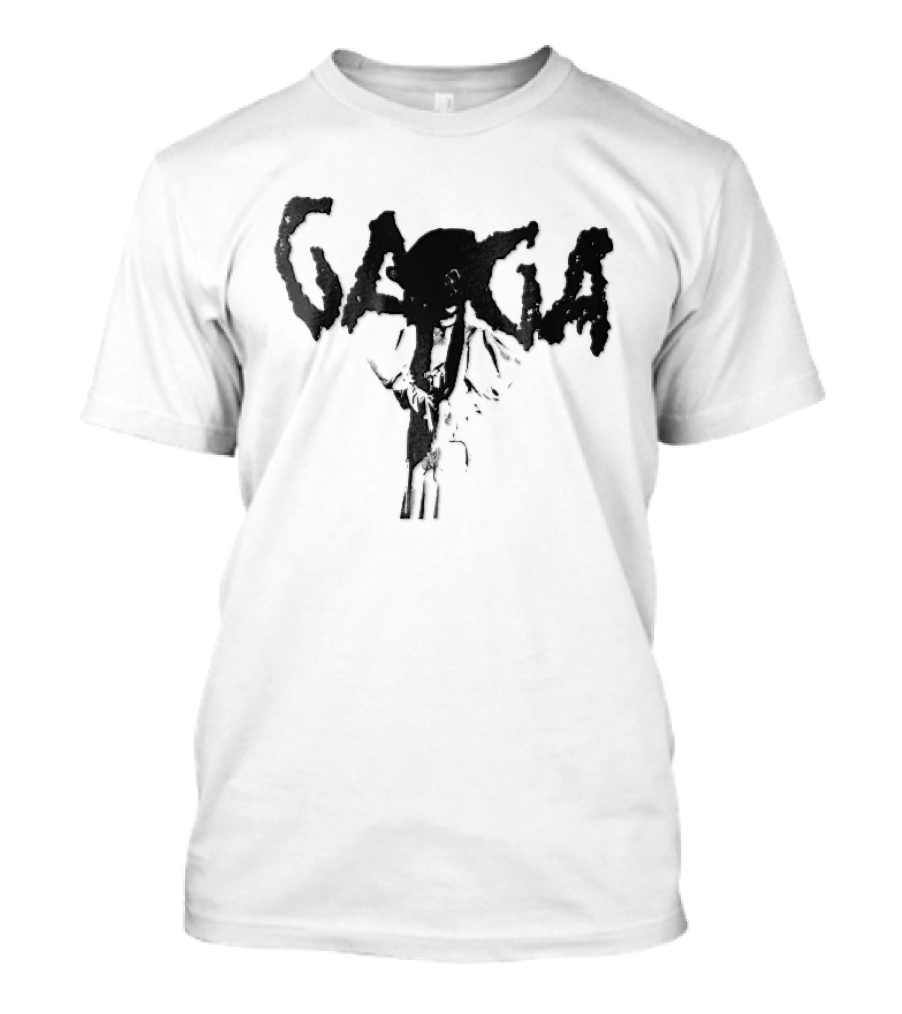 Gaga Halftone Wide Brimmed Hat Dripping Font Bootleg T-Shirt