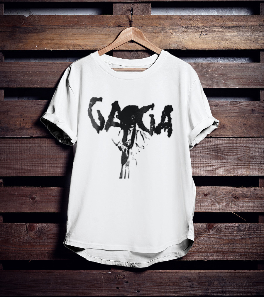 Gaga Halftone Wide Brimmed Hat Dripping Font Bootleg T-Shirt