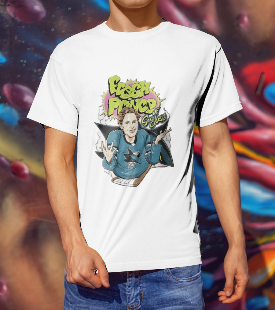San Jose Sharks NHL Fresh Prince Cartoon Caricature Teal Hockey Jersey T-Shirt