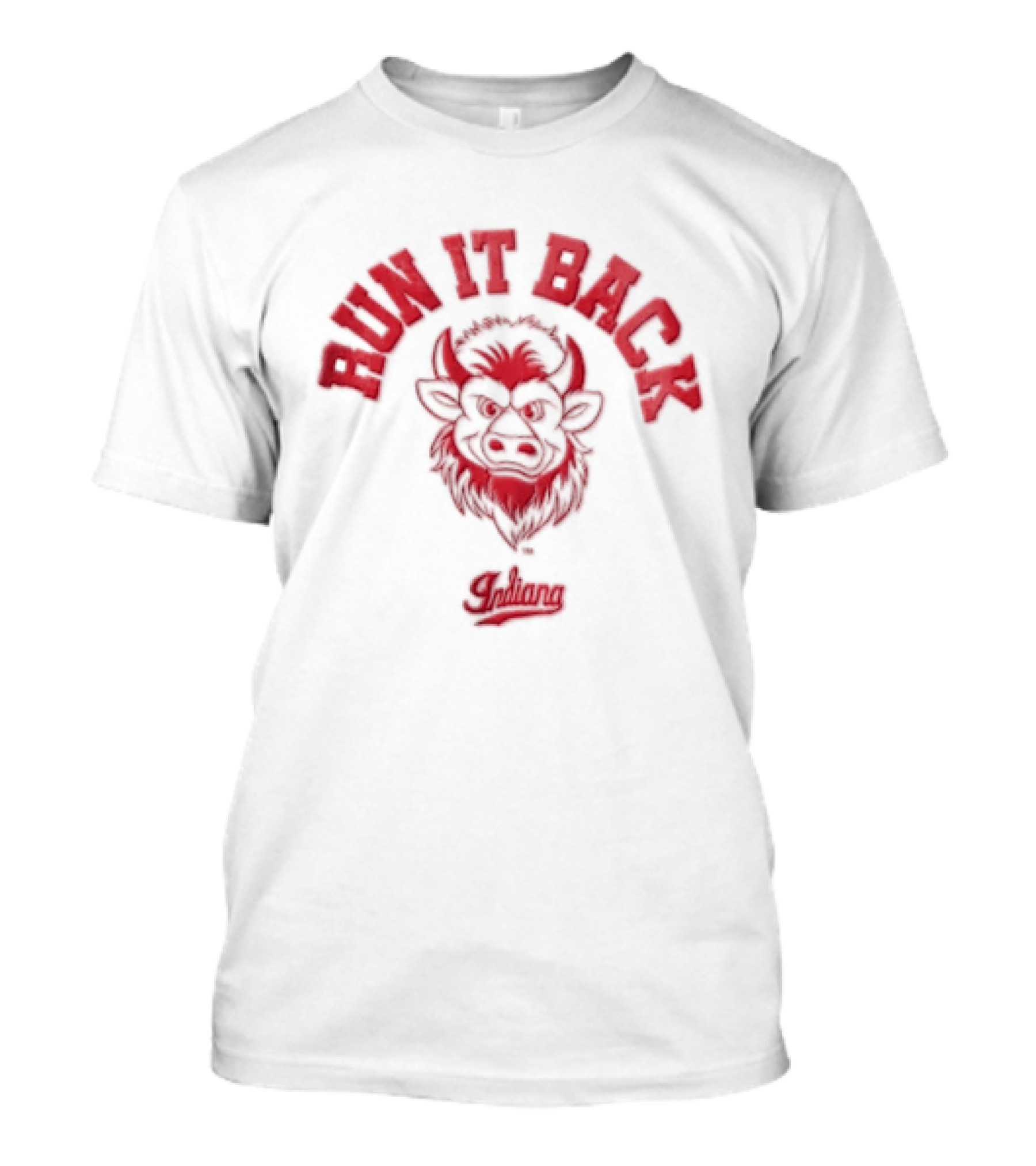 Run It Back Indiana Football Bold Red Bull T-Shirt