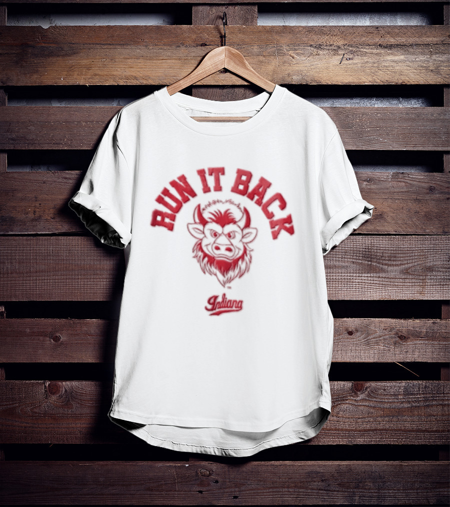 Run It Back Indiana Football Bold Red Bull T-Shirt