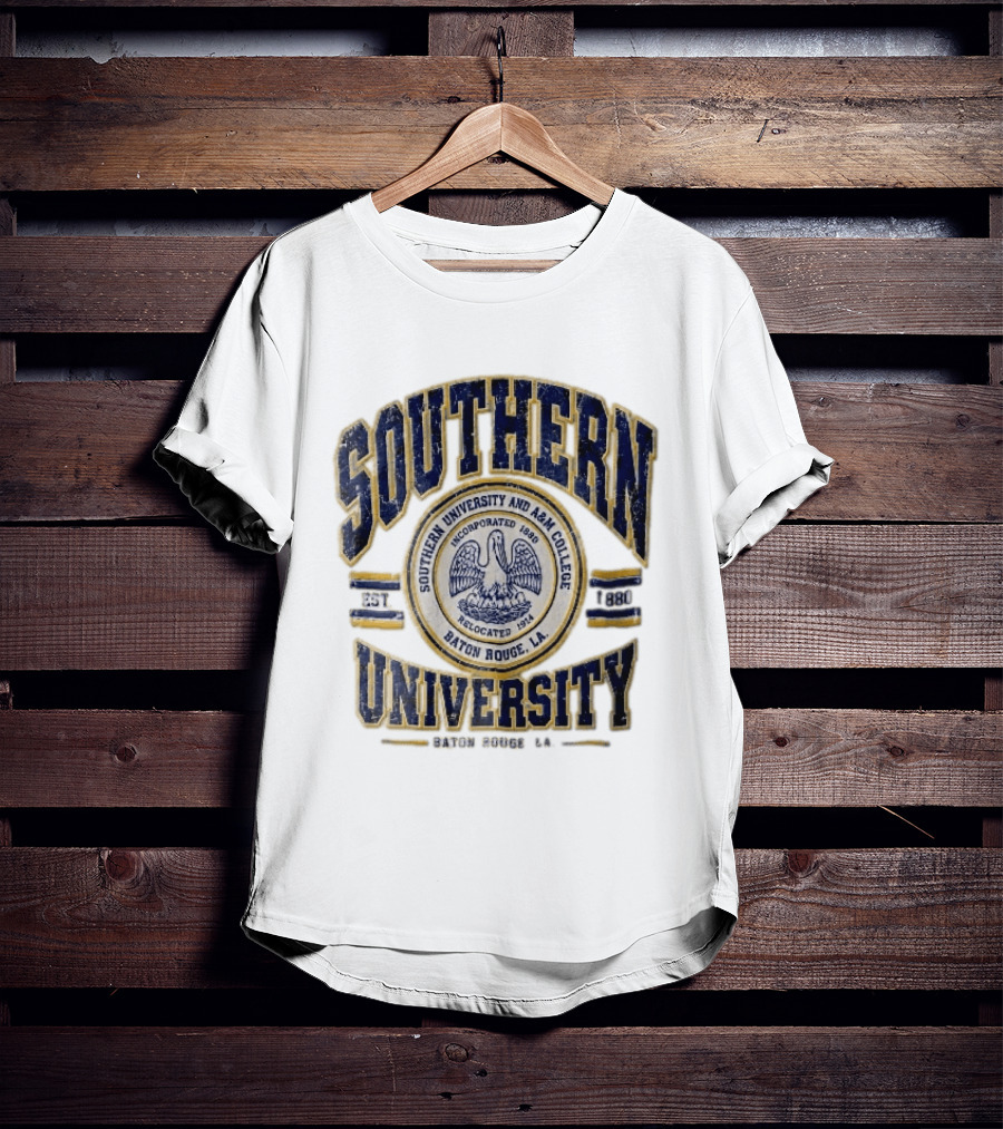 Southern University Jaguars Baton Rouge LA NCAA Est 1880 Incorporated Relocated 1914 Pelican Seal T-Shirt