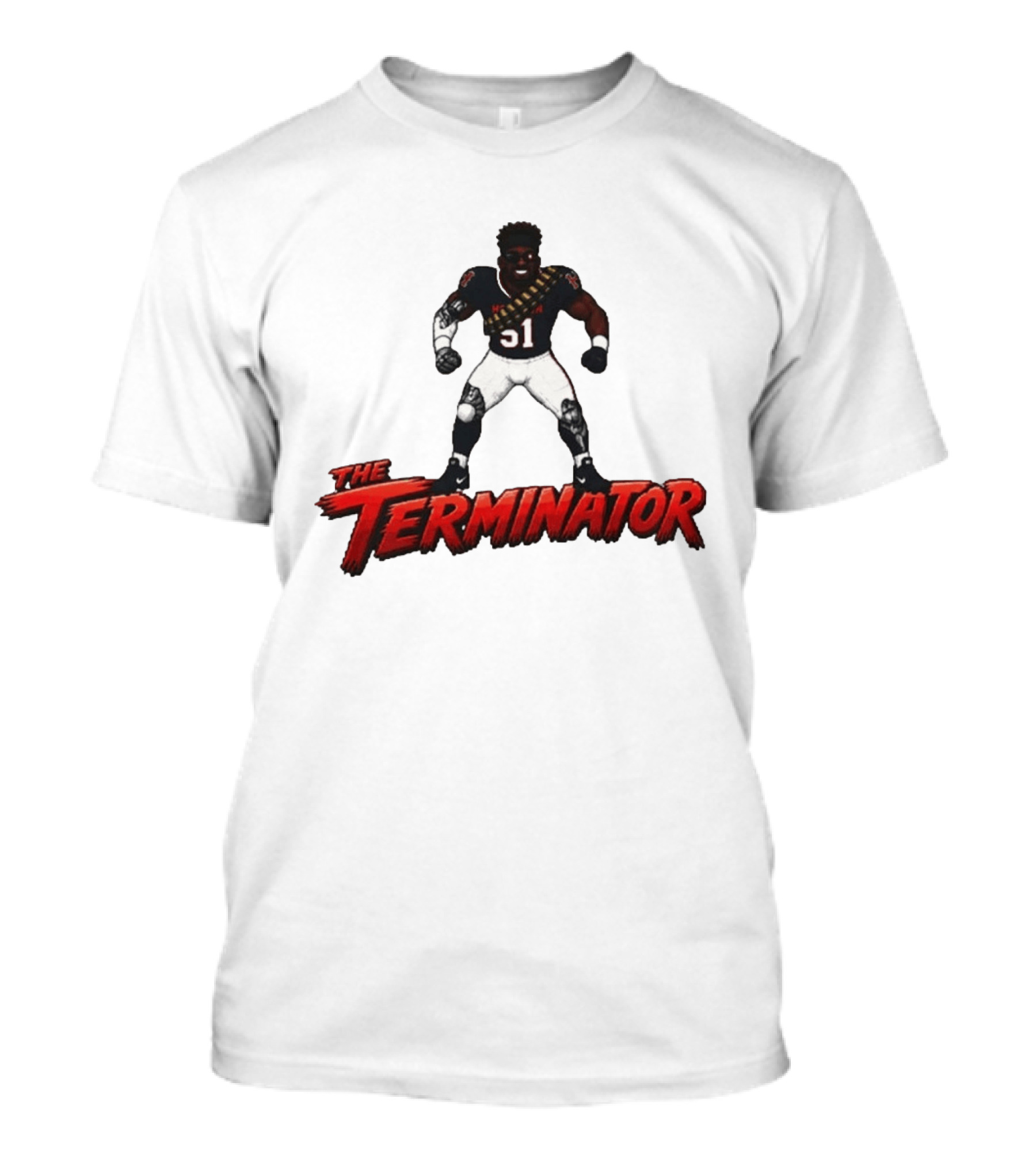 Streets Of Swarm Will Anderson Jr. The Terminator 51 Football Star Cartoon T-Shirt