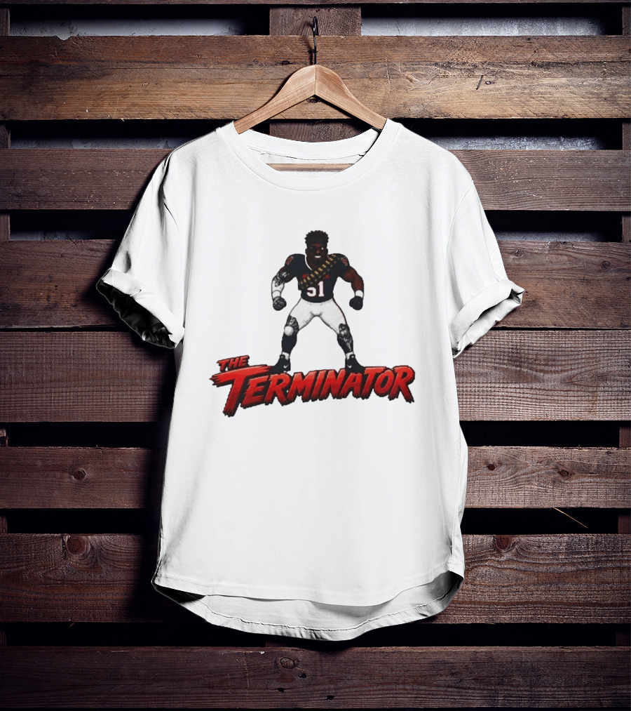 Streets Of Swarm Will Anderson Jr. The Terminator 51 Football Star Cartoon T-Shirt