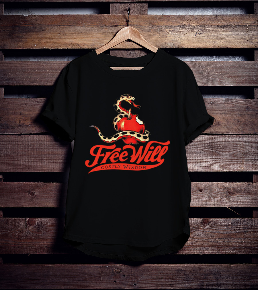 Free Will Costly Wisdom Snake Apple T-Shirt