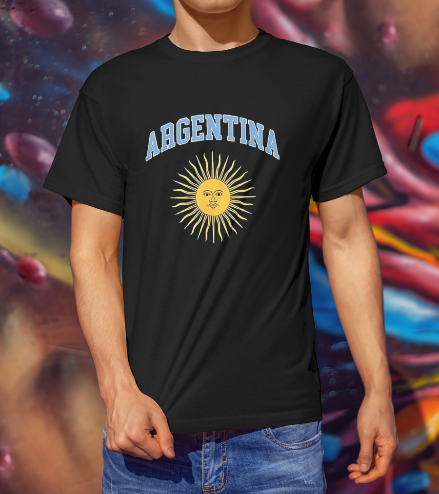Argentina Sun Symbol Vintage Style Menswear T-Shirt