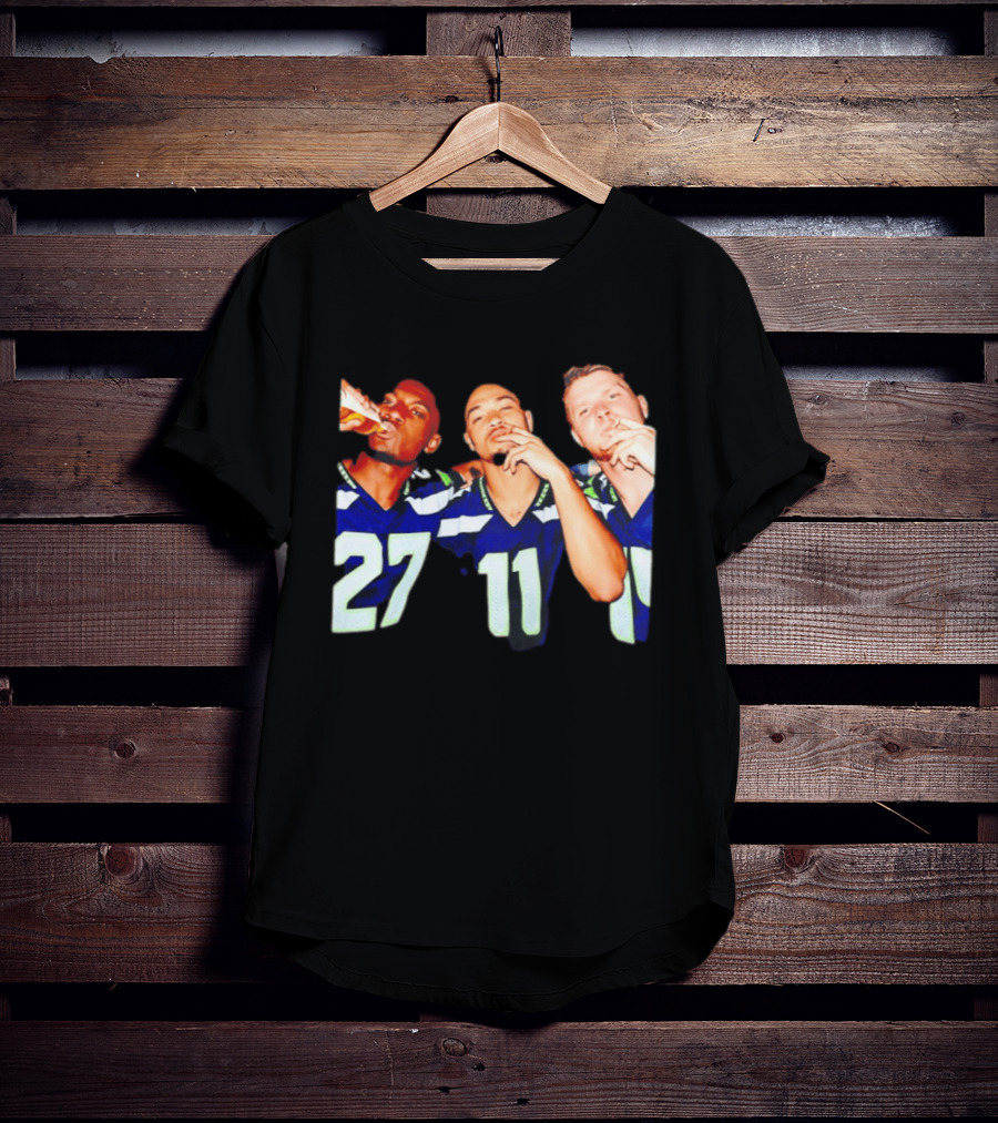 Avery Smith Jaxon Smith Njigba Sam Darnold Seattle Seahawks Smoking Image T-Shirt