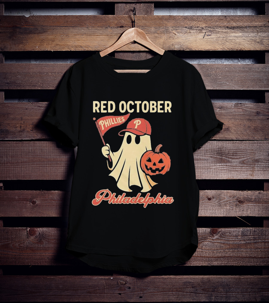Red October Phillies Ghost Pumpkin Philadelphia T-Shirt