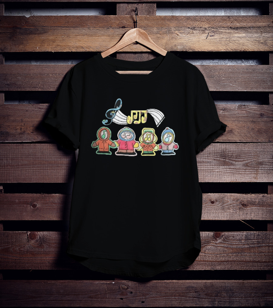 Cartoon Boys Treble Clef Musical Notes T-Shirt