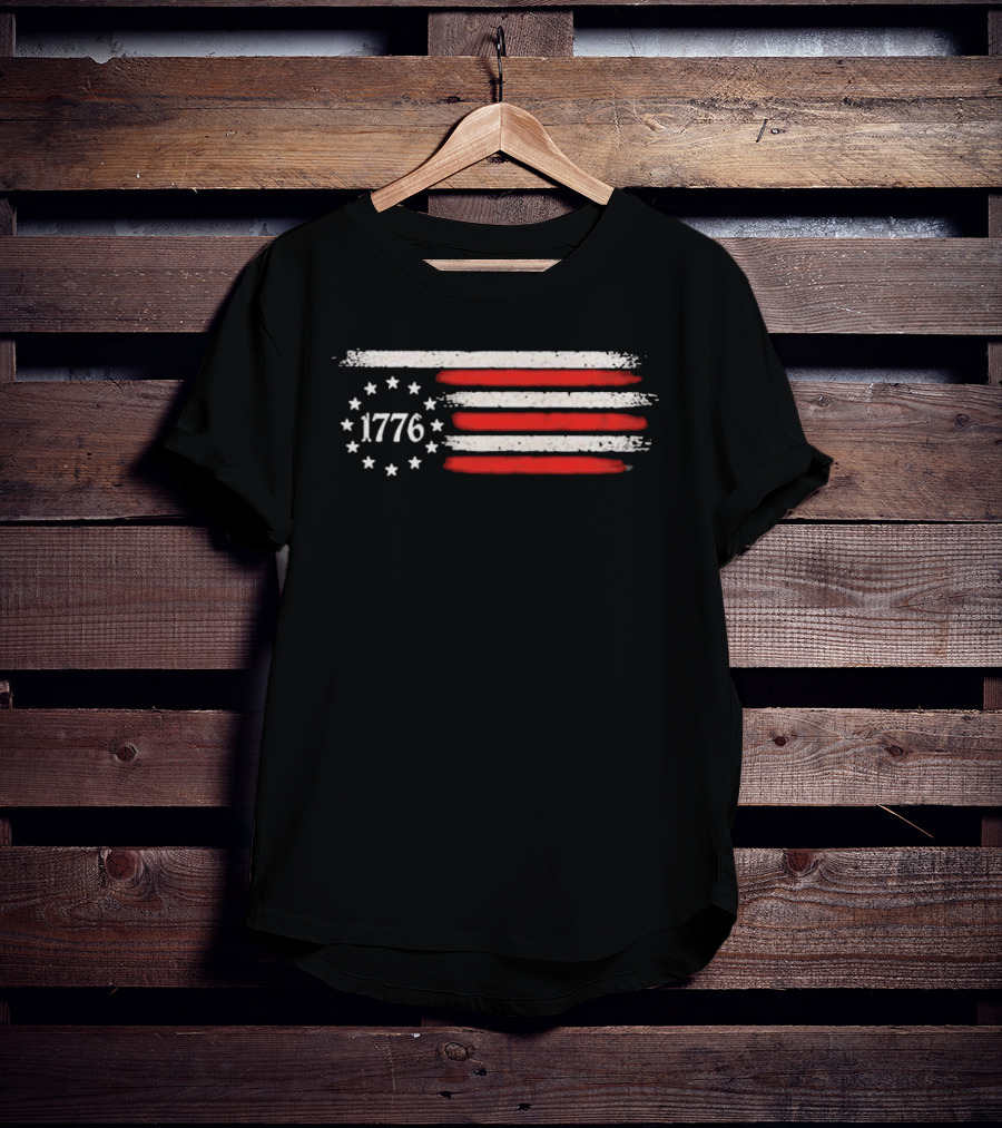 Imagine A Country So Great Even The People 1776 USA Flag Stars Stripes T-Shirt
