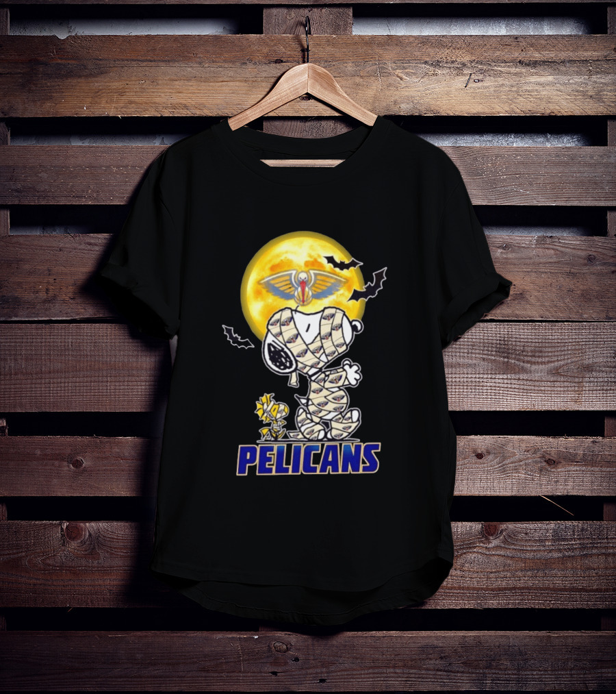 New Orleans Pelicans Snoopy Woodstock Mummy Halloween Cosplay T-Shirt