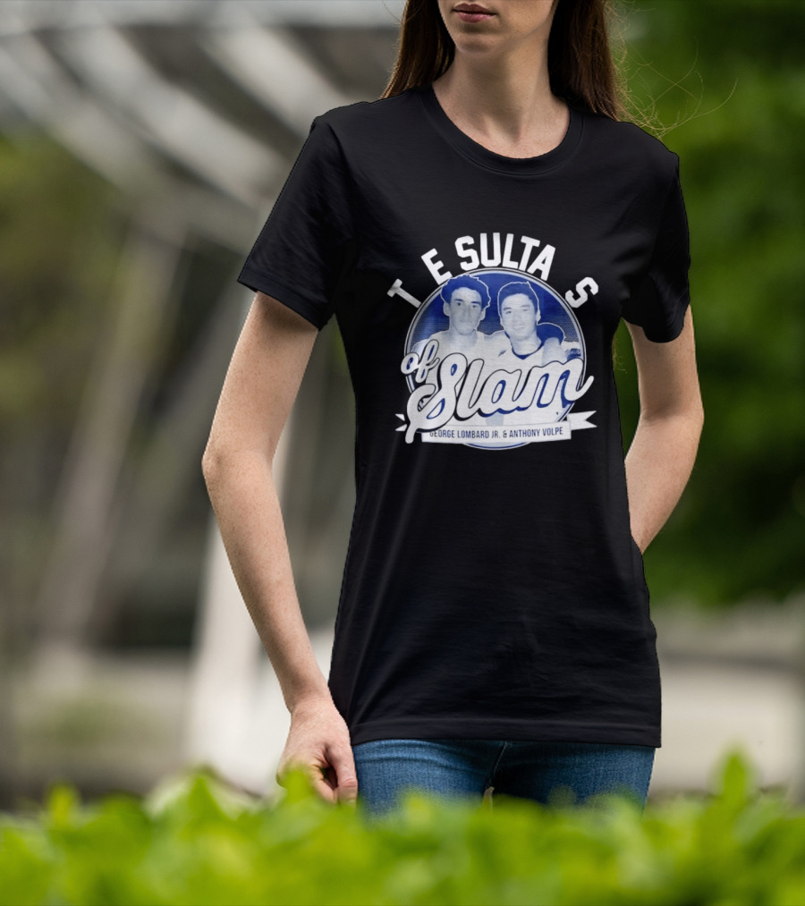 New York Yankees The Sultans Of Slam George Lombard Jr. Anthony Volpe T-Shirt
