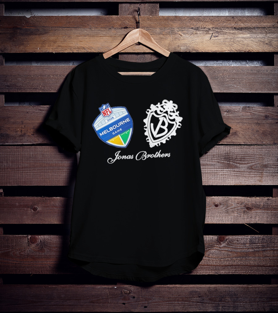 NFL 2026 Melbourne Game Jonas Brothers VB Crest T-Shirt