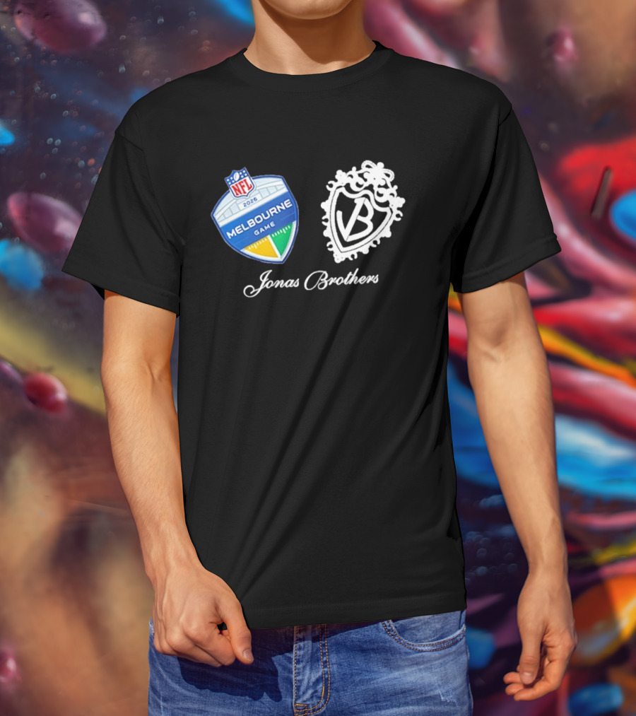 NFL 2026 Melbourne Game Jonas Brothers VB Crest T-Shirt
