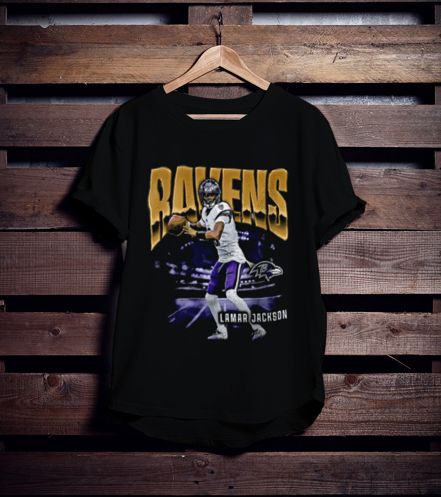 Ravens Lamar Jackson Football Iconic Quarterback T-Shirt