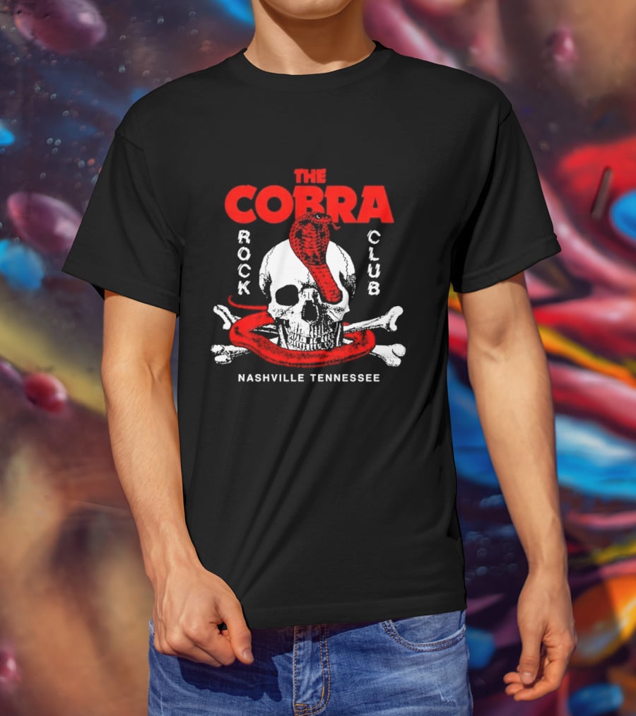 The Cobra Rock Club Skull And Snake Nashville Tennessee T-Shirt