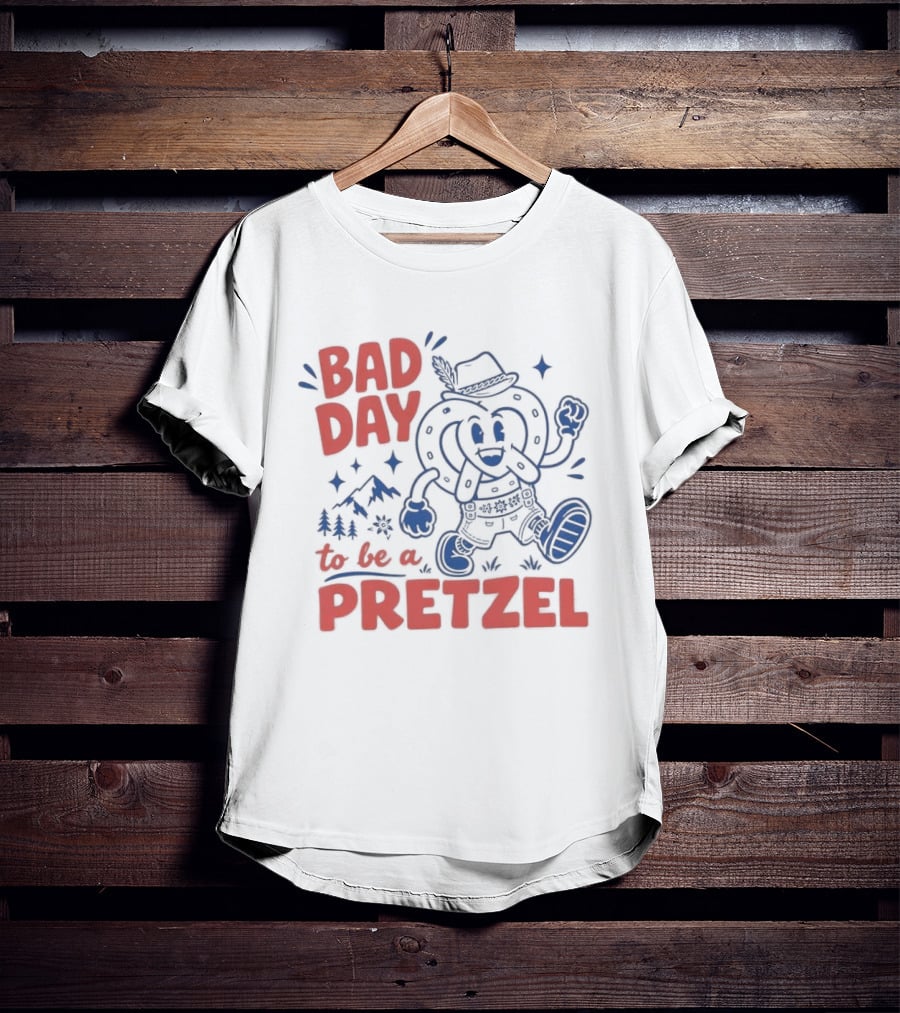 Bad Day To Be A Pretzel Cartoon Character Adventure T-Shirt