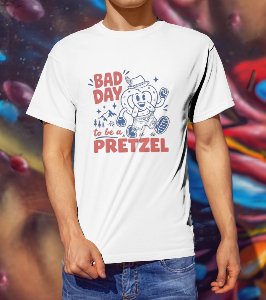 Bad Day To Be A Pretzel Cartoon Character Adventure T-Shirt