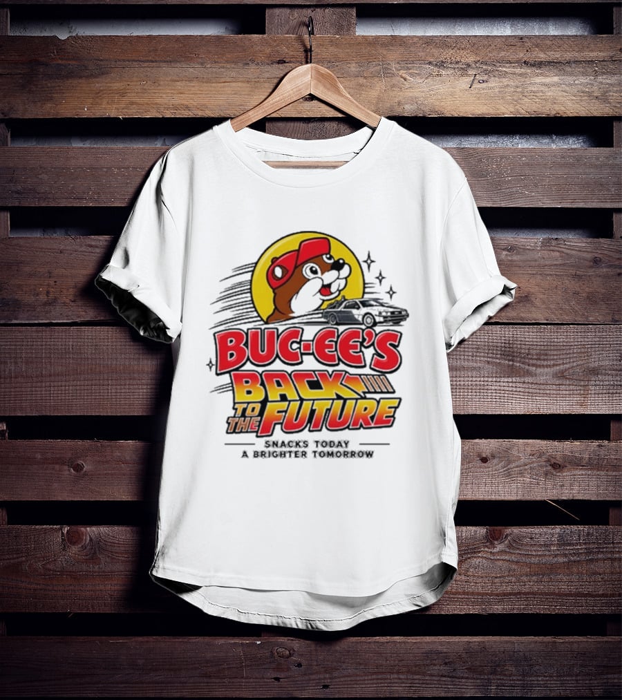 Buc Ee's Back To The Future DeLorean Snacks Today Brighter Tomorrow T-Shirt