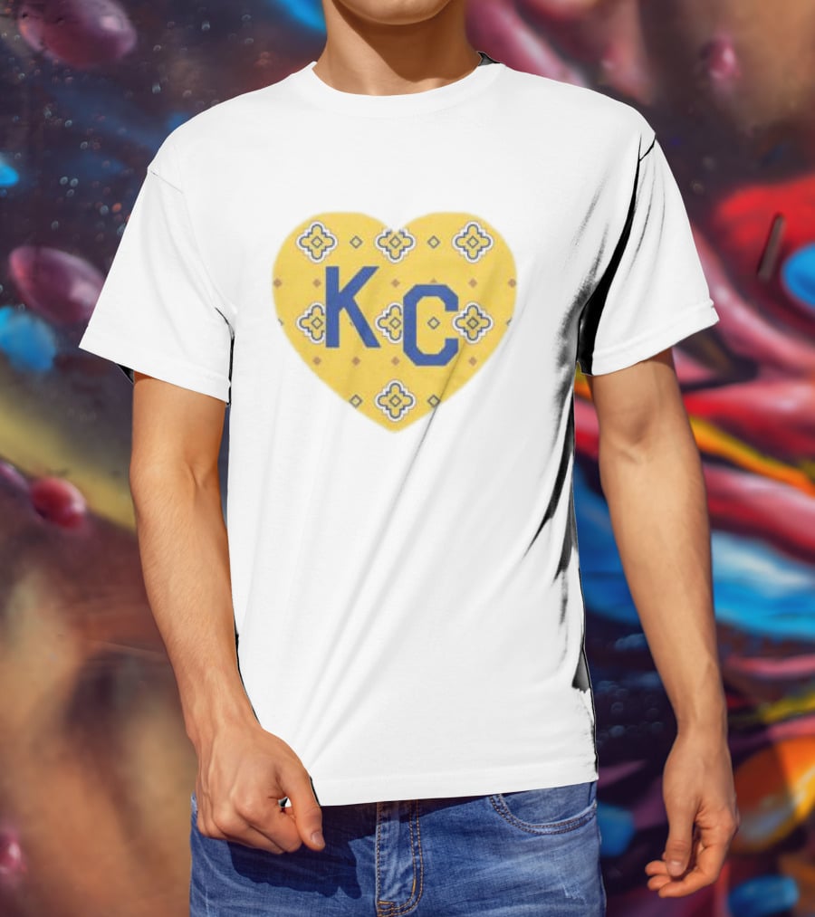 Charlie Hustle KC Heart Plaza Fair Mosaic White T-Shirt