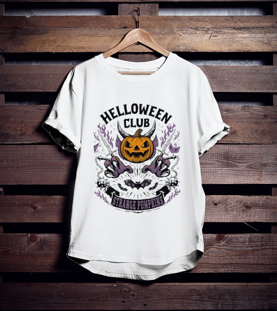 Helloween Club Strange Pumpkins Halloween Jack O' Lantern Monster Claws T-Shirt
