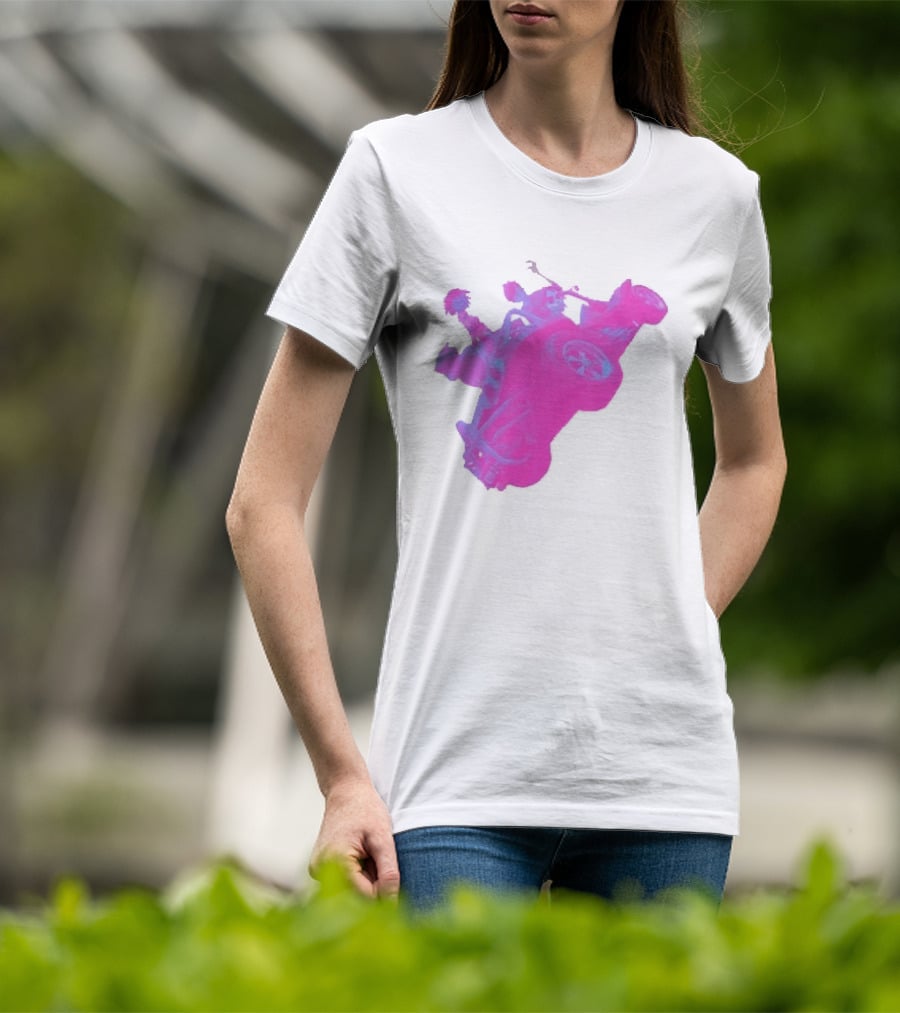 Hot Topic Gorillaz Neon Buggy Pink Blue Vehicle T-Shirt