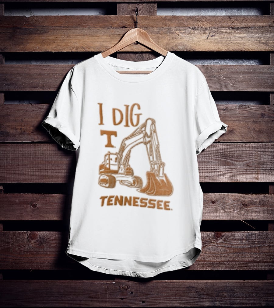 I Dig Tennessee Excavator Orange Text Construction Equipment T-Shirt