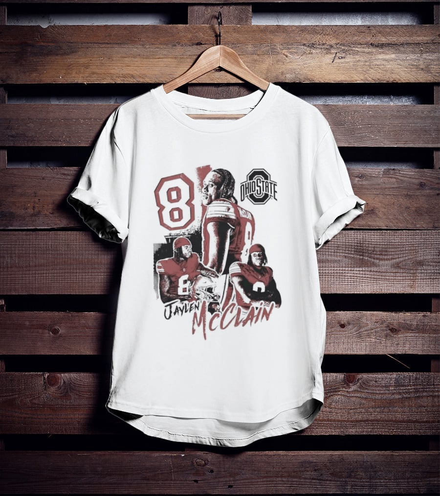 Ohio State Buckeyes Jaylen McClain No 8 Football Player T-Shirt