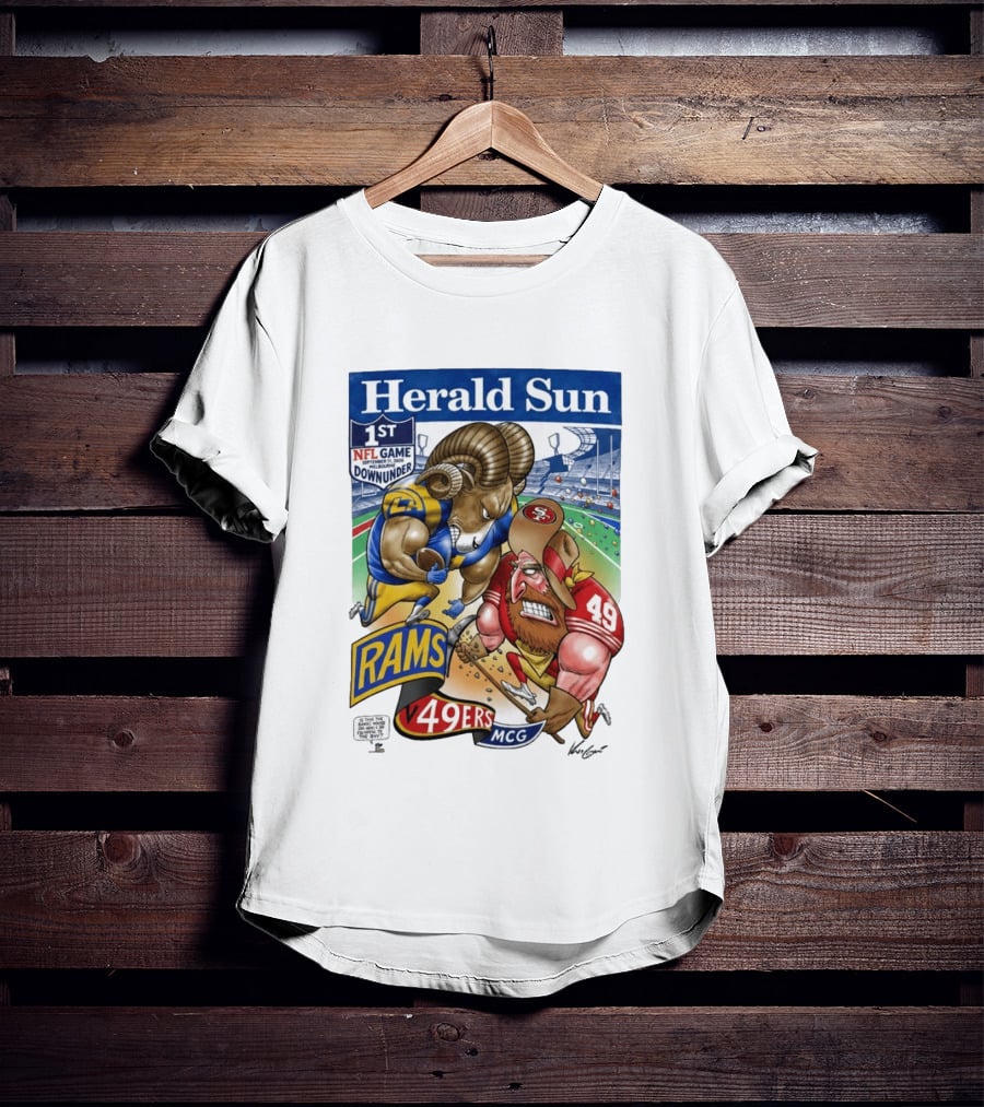 Herald Sun 1st NFL Game Down Under September 11 2026 Rams Vs 49ers MCG Melbourne T-Shirt