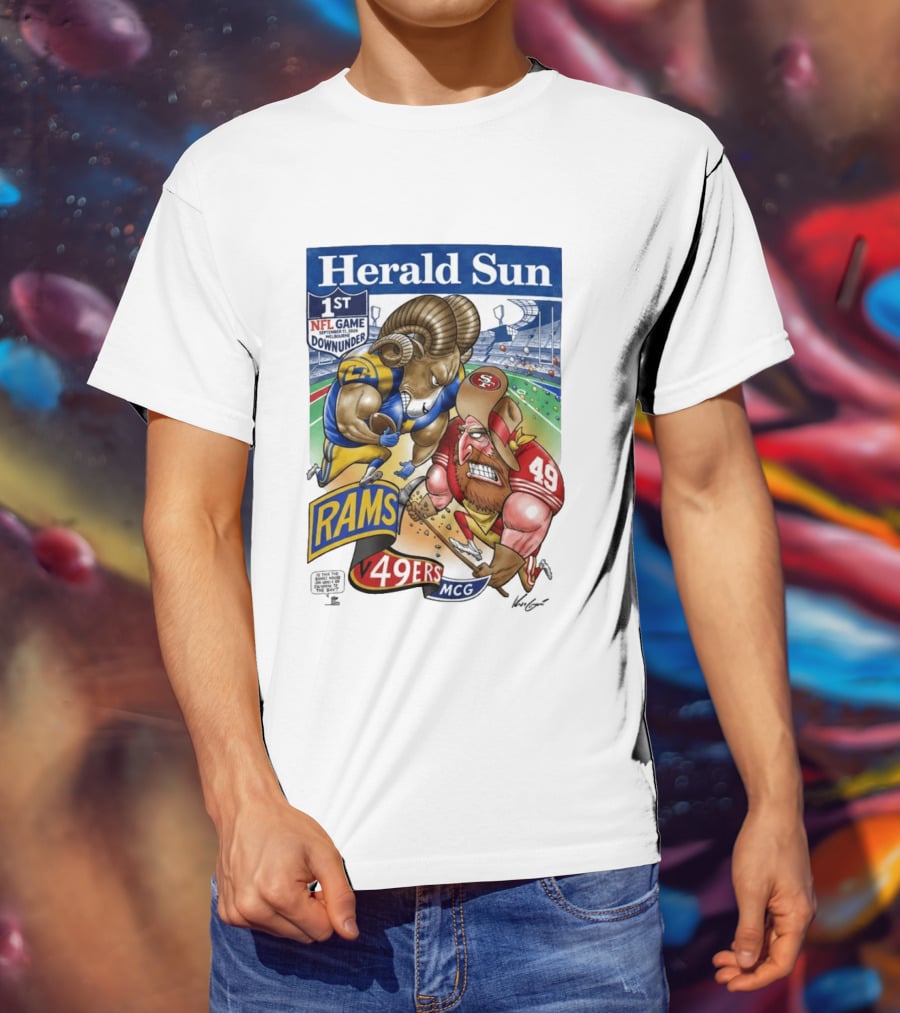 Herald Sun 1st NFL Game Down Under September 11 2026 Rams Vs 49ers MCG Melbourne T-Shirt