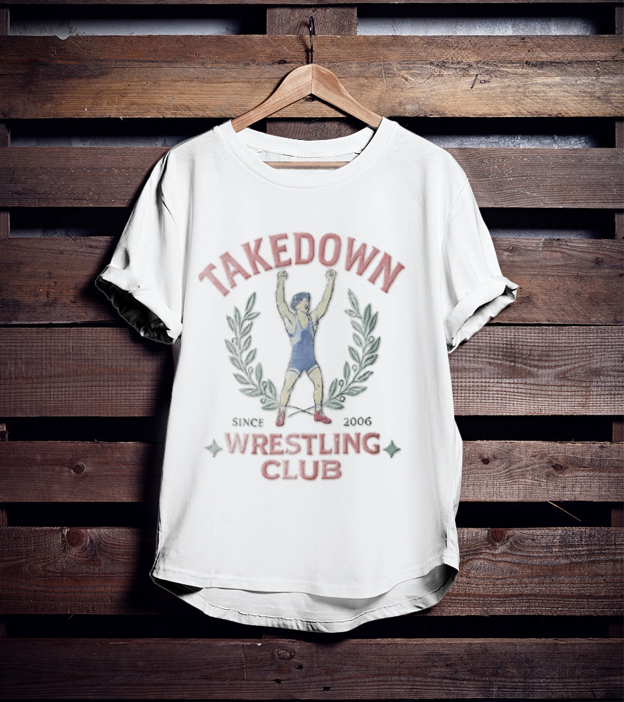 Takedown Wrestling Club Vintage Athlete Laurel Since 2006 T-Shirt