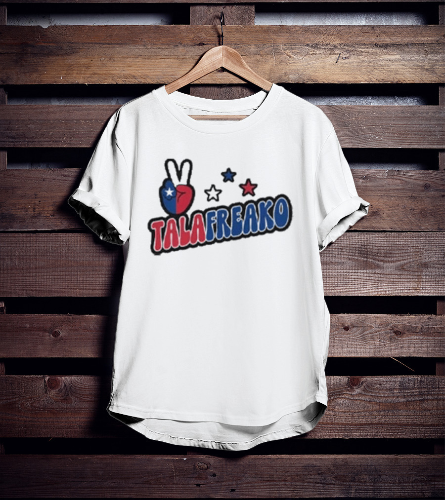TALAFREAKO Chilean Flag Peace Sign Stars Patriotic T-Shirt