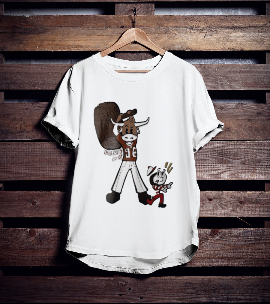 Texas Longhorns University Co Op Cartoon Longhorn 96 Football T-Shirt