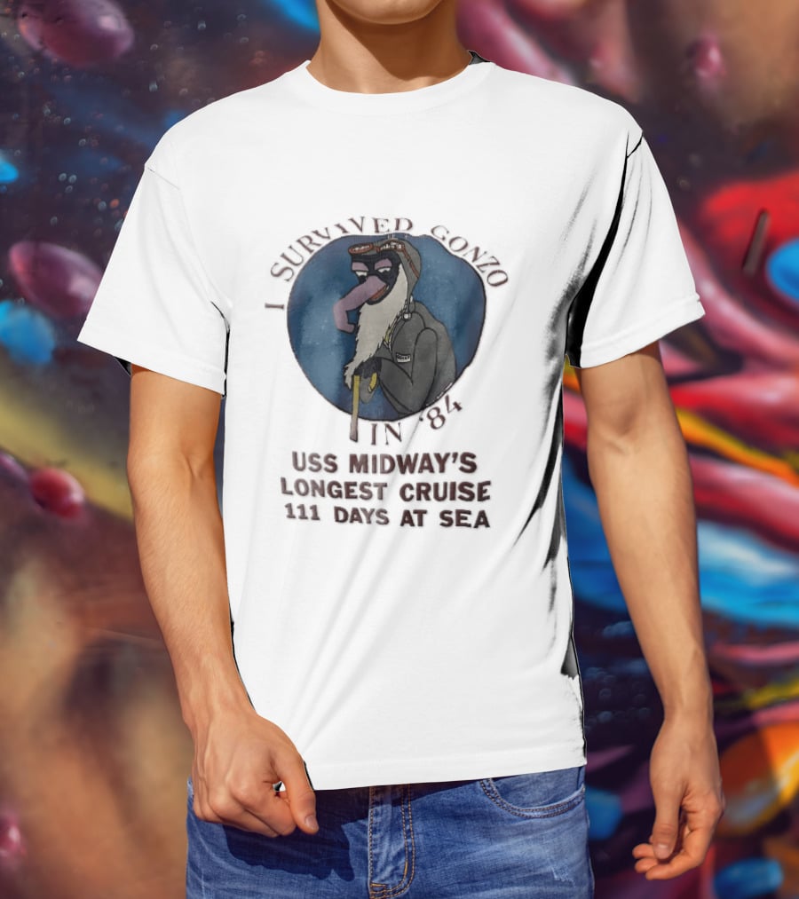 USS Midway I Survived Gonzo 1984 Longest Cruise 111 Days At Sea T-Shirt
