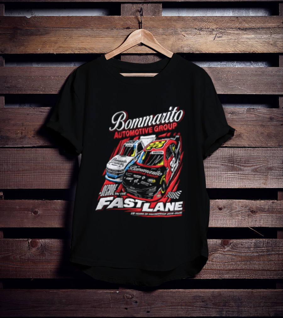 Bommarito Automotive Group Decade Fast Lane Anderson 10 Years Partnership 2016 2026 Race Cars T-Shirt