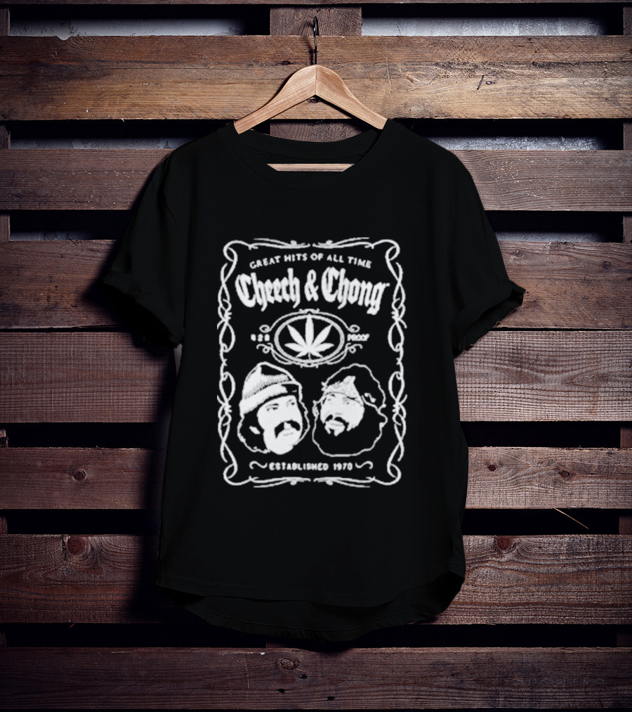 Cheech And Chong Greatest Of All Time 420 Comedy Cannabis 1978 Leaf T-Shirt