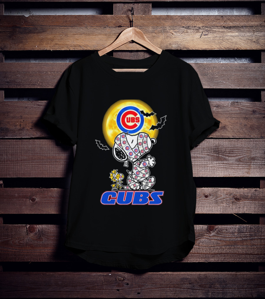 Chicago Cubs Snoopy Woodstock Halloween Mummy Cosplay T-Shirt