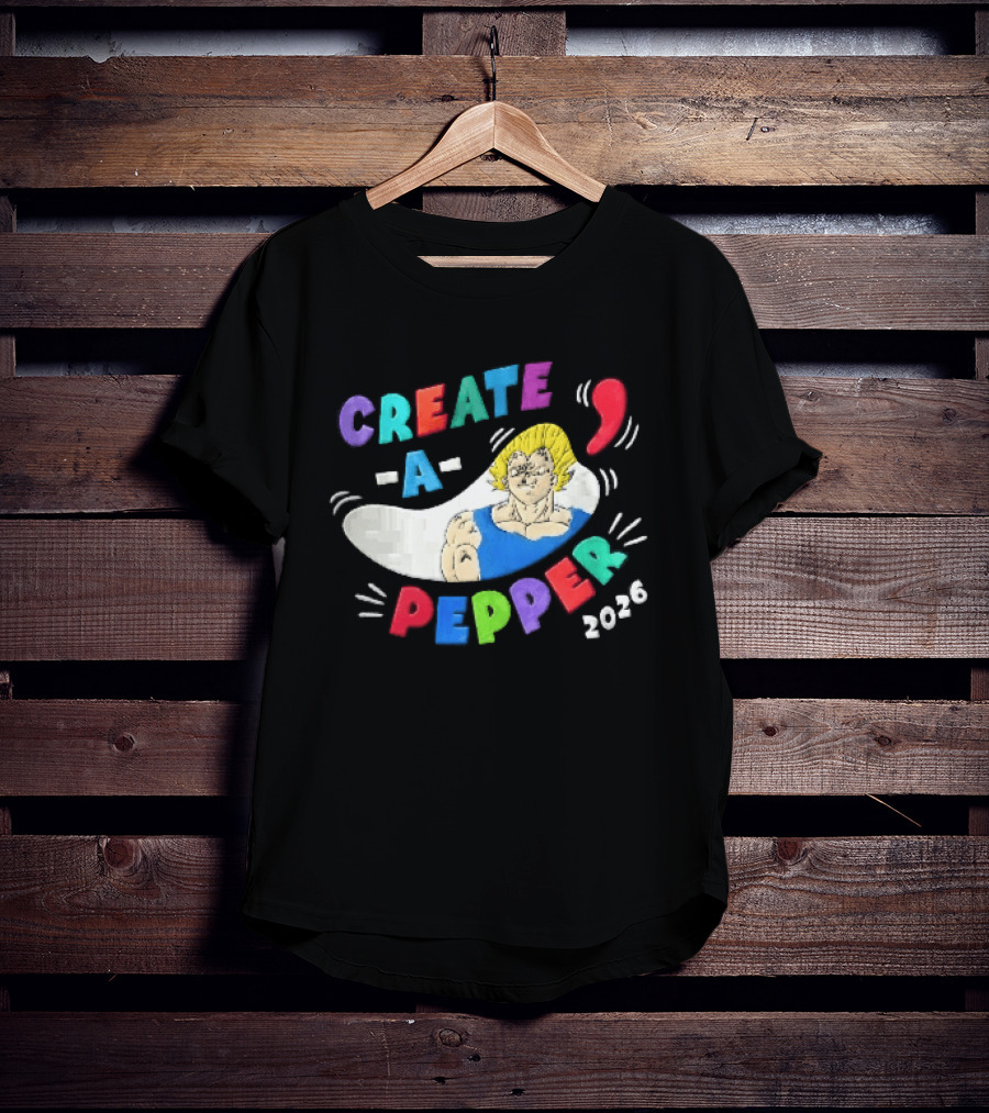 Create A Pepper 2026 Cartoon Anime Majin Vegeta T-Shirt