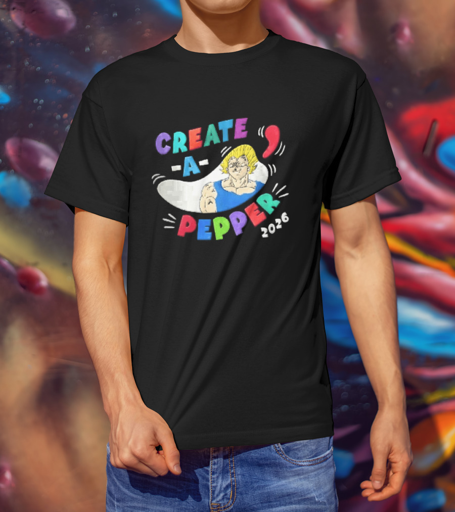 Create A Pepper 2026 Cartoon Anime Majin Vegeta T-Shirt
