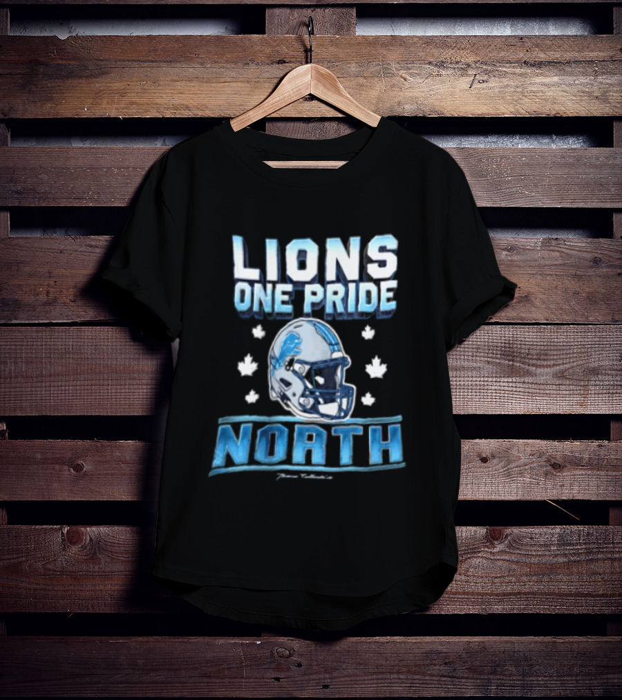 Lions One Pride North Detroit Lions Football Helmet Fan Gear T-Shirt