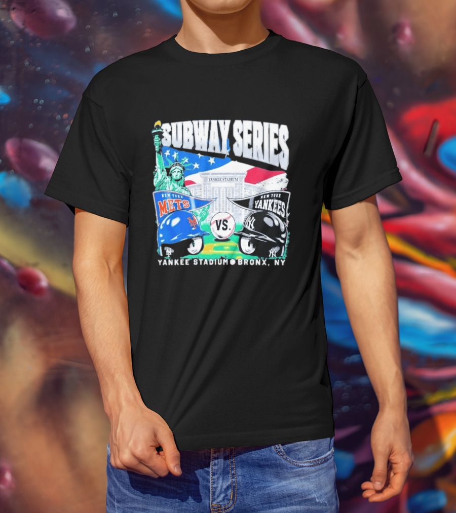 Subway Series Yankee Stadium Bronx NY Mets Yankees Statue Of Liberty T-Shirt