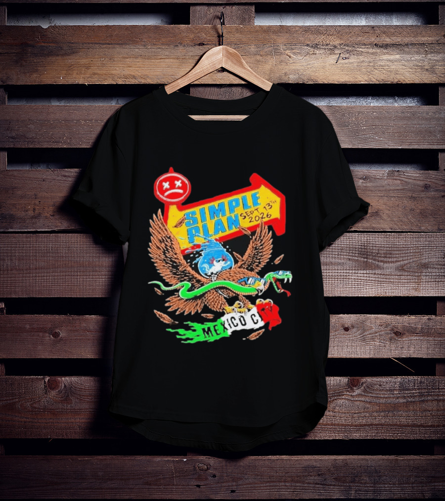 Simple Plan Vans Warped Tour Sep 13 2026 Mexico City Event T-Shirt