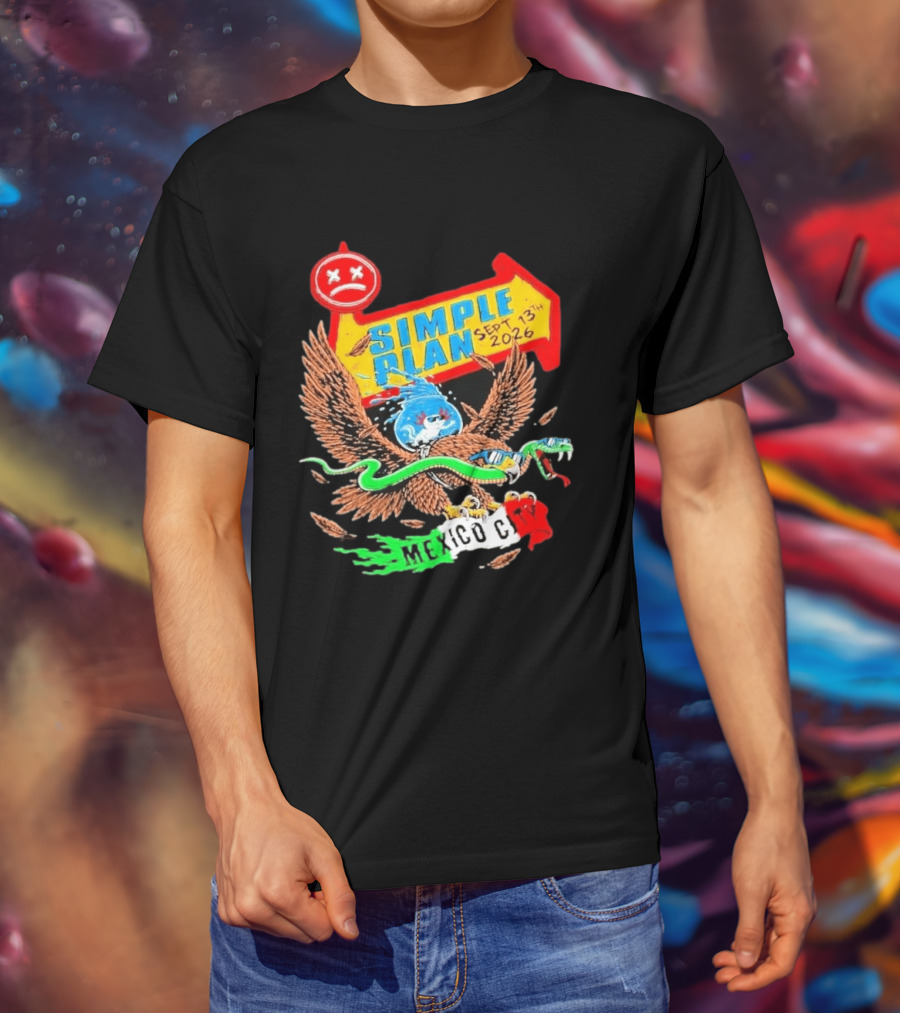 Simple Plan Vans Warped Tour Sep 13 2026 Mexico City Event T-Shirt