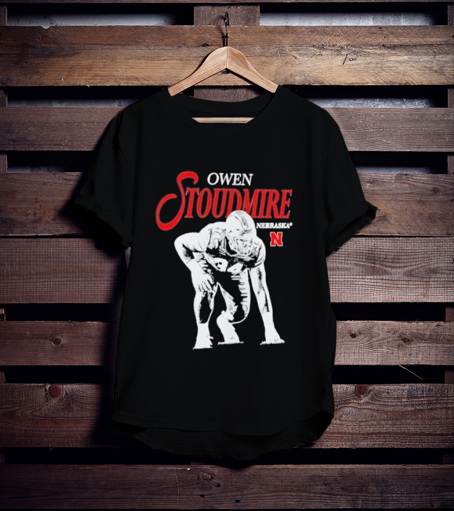 Owen Stoudmire Nebraska Cornhuskers NCAA Football Pose T-Shirt