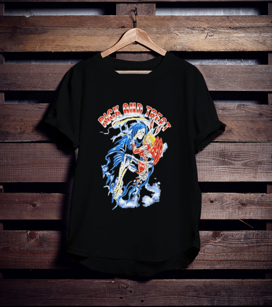 Original Trick And Treat Grim Reaper Bunny Girl Embrace T-Shirt